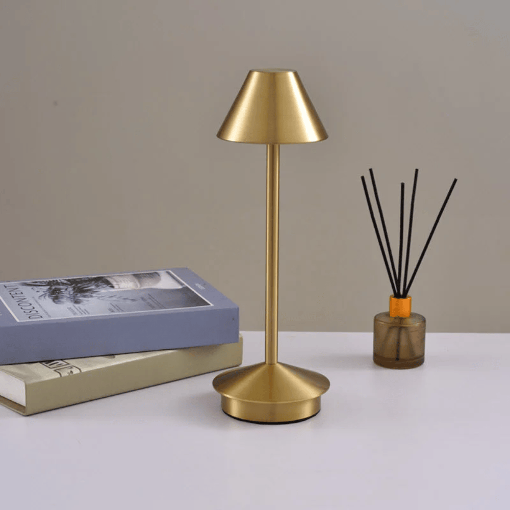 Gold Aluminum Touch Table Lamp with 3 Modes